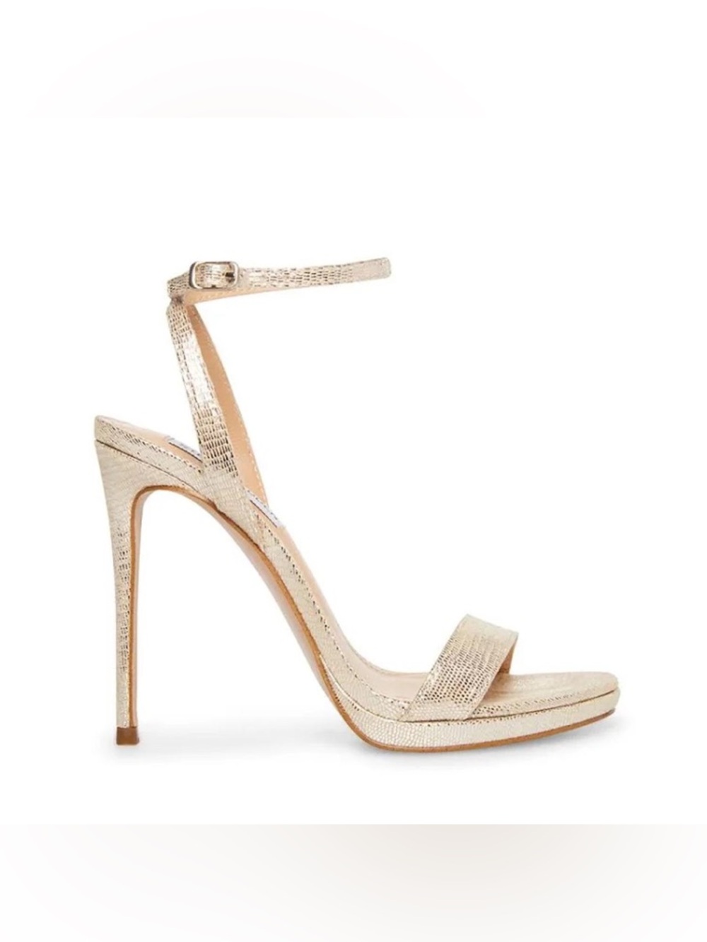 Steve Madden Gold Heels Strappy Stiletto Sandals Ankle Strap Wedding Size 7.5 - Picture 2 of 8